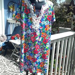 Caribbean Joe tunic top/dress size large new
